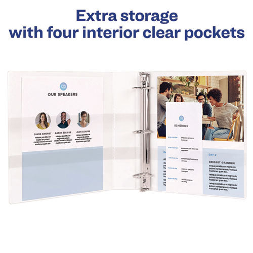 Image of Avery® Durable View Binder With Durahinge And Ezd Rings, 3 Rings, 5" Capacity, 11 X 8.5, White, (9901)