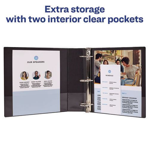 Image of Avery® Durable View Binder With Durahinge And Slant Rings, 3 Rings, 2" Capacity, 11 X 8.5, Blue