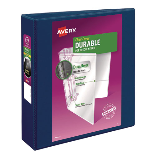 Image of Avery® Durable View Binder With Durahinge And Slant Rings, 3 Rings, 2" Capacity, 11 X 8.5, Blue