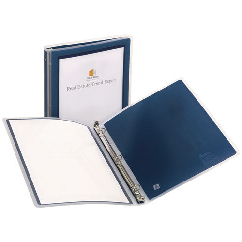 Image of Avery® Flexi-View Binder With Round Rings, 3 Rings, 0.5" Capacity, 11 X 8.5, Navy Blue