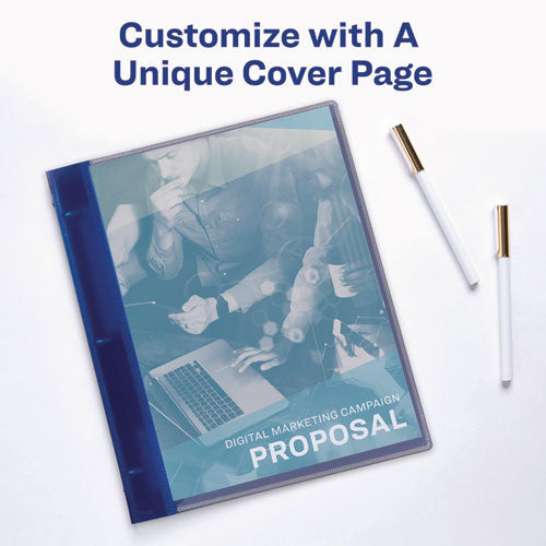 Image of Avery® Flexible View Binder With Round Rings, 3 Rings, 0.5" Capacity, 11 X 8.5, Blue