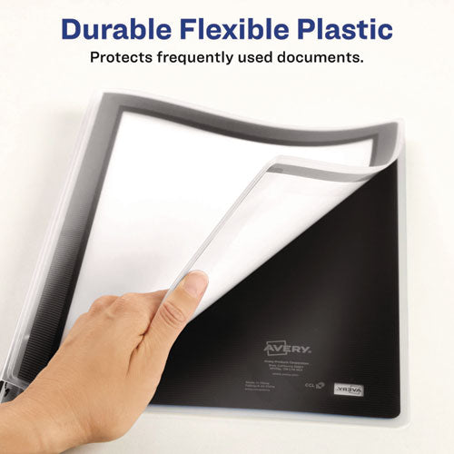 Image of Avery® Flexi-View Binder With Round Rings, 3 Rings, 0.5" Capacity, 11 X 8.5, Navy Blue