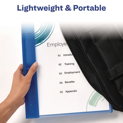 Image of Avery® Flexible View Binder With Round Rings, 3 Rings, 0.5" Capacity, 11 X 8.5, Blue