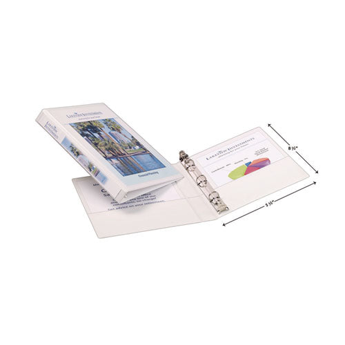 Image of Avery® Mini Size Durable View Binder With Round Rings, 3 Rings, 0.5" Capacity, 8.5 X 5.5, White
