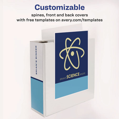 Image of Avery® Heavy-Duty View Binder With Durahinge And Locking One Touch Ezd Rings, 3 Rings, 4" Capacity, 11 X 8.5, White