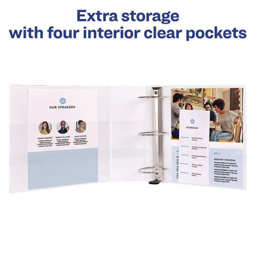 Image of Avery® Heavy-Duty View Binder With Durahinge And Locking One Touch Ezd Rings, 3 Rings, 4" Capacity, 11 X 8.5, White