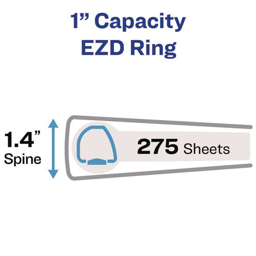Image of Avery® Framed View Heavy-Duty Binders, 3 Rings, 1" Capacity, 11 X 8.5, Navy Blue
