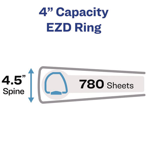 Image of Avery® Heavy-Duty View Binder With Durahinge And Locking One Touch Ezd Rings, 3 Rings, 4" Capacity, 11 X 8.5, Red