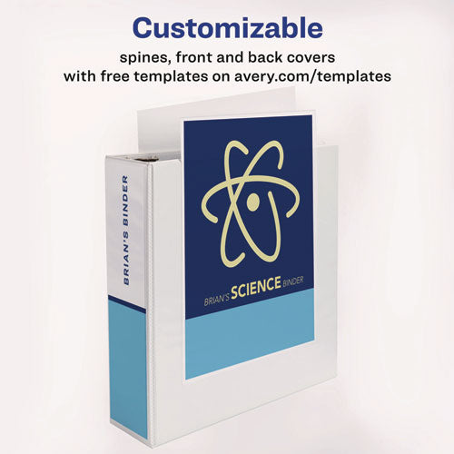 Image of Avery® Heavy-Duty View Binder With Durahinge And Locking One Touch Ezd Rings, 3 Rings, 3" Capacity, 11 X 8.5, White