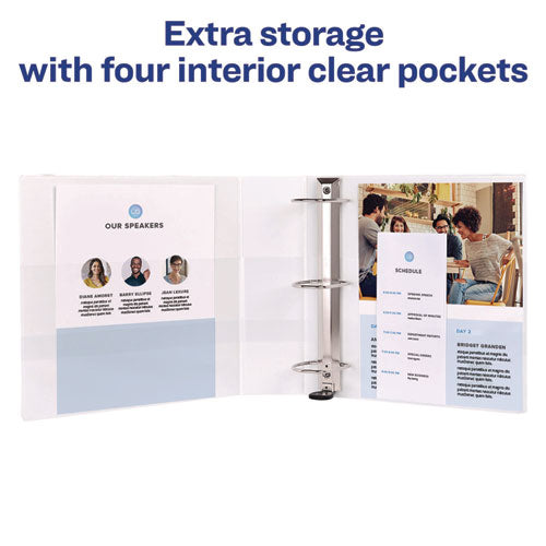 Image of Avery® Heavy-Duty View Binder With Durahinge And Locking One Touch Ezd Rings, 3 Rings, 3" Capacity, 11 X 8.5, White