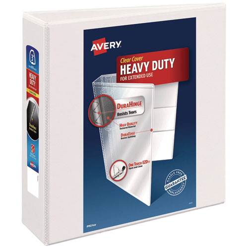 Image of Avery® Heavy-Duty View Binder With Durahinge And Locking One Touch Ezd Rings, 3 Rings, 3" Capacity, 11 X 8.5, White