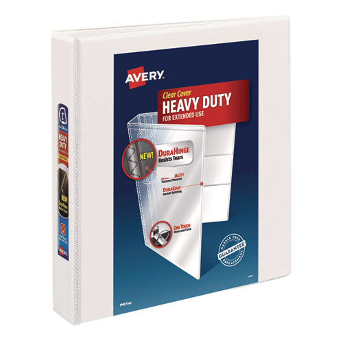 Image of Avery® Heavy-Duty View Binder With Durahinge And One Touch Ezd Rings, 3 Rings, 1.5" Capacity, 11 X 8.5, White