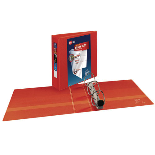 Image of Avery® Heavy-Duty View Binder With Durahinge And Locking One Touch Ezd Rings, 3 Rings, 3" Capacity, 11 X 8.5, Red