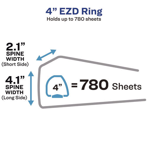 Image of Avery® Heavy-Duty Non-View Binder With Durahinge And Locking One Touch Ezd Rings, 3 Rings, 4" Capacity, 11 X 8.5, Red