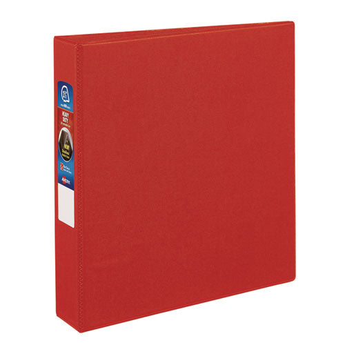 Image of Avery® Heavy-Duty Non-View Binder With Durahinge And One Touch Ezd Rings, 3 Rings, 1.5" Capacity, 11 X 8.5, Red