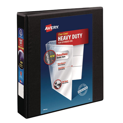 Image of Avery® Heavy-Duty View Binder With Durahinge And One Touch Ezd Rings, 3 Rings, 1.5" Capacity, 11 X 8.5, Black
