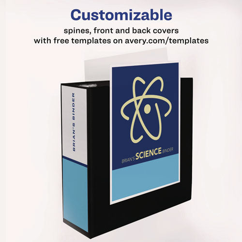 Image of Avery® Heavy-Duty View Binder With Durahinge And Locking One Touch Ezd Rings, 3 Rings, 4" Capacity, 11 X 8.5, Black
