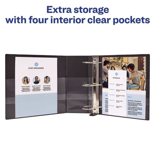 Image of Avery® Heavy-Duty View Binder With Durahinge And Locking One Touch Ezd Rings, 3 Rings, 5" Capacity, 11 X 8.5, Black