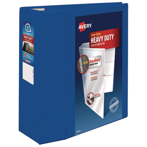 Image of Avery® Heavy-Duty View Binder With Durahinge And Locking One Touch Ezd Rings, 3 Rings, 5" Capacity, 11 X 8.5, Pacific Blue