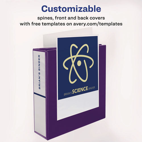 Image of Avery® Heavy-Duty View Binder With Durahinge And Locking One Touch Ezd Rings, 3 Rings, 4" Capacity, 11 X 8.5, Purple