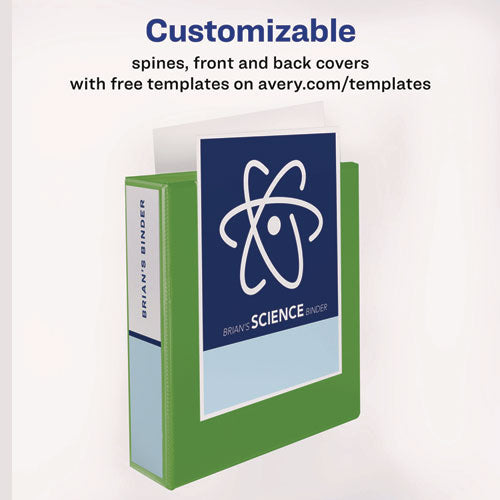 Image of Avery® Heavy-Duty View Binder With Durahinge And Locking One Touch Ezd Rings, 3 Rings, 5" Capacity, 11 X 8.5, Chartreuse
