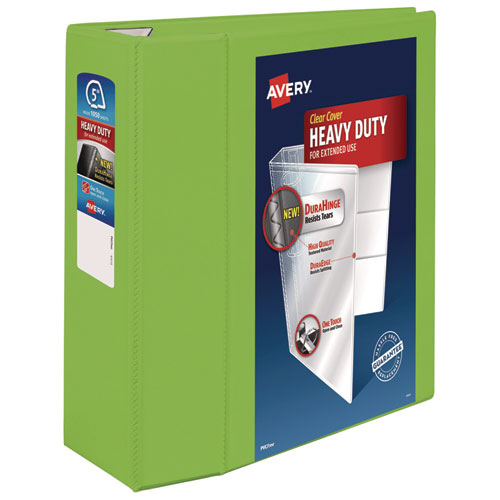 Image of Avery® Heavy-Duty View Binder With Durahinge And Locking One Touch Ezd Rings, 3 Rings, 5" Capacity, 11 X 8.5, Chartreuse