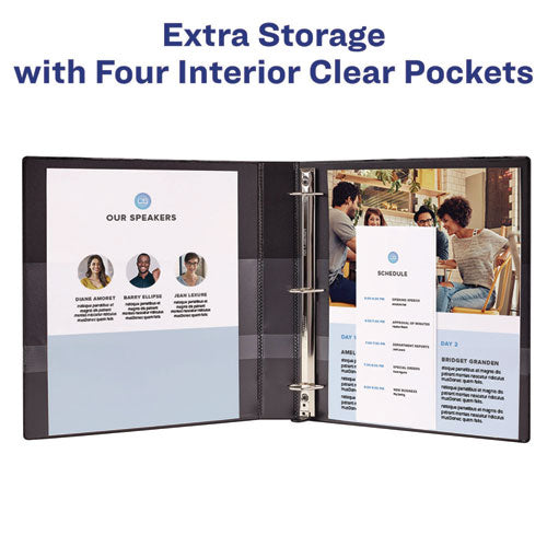 Image of Avery® Heavy-Duty Non-View Binder With Durahinge And One Touch Ezd Rings, 3 Rings, 1" Capacity, 11 X 8.5, Black