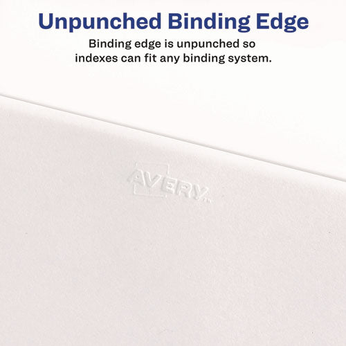 Image of Avery® Preprinted Legal Exhibit Side Tab Index Dividers, Avery Style, 10-Tab, 7, 11 X 8.5, White, 25/pack