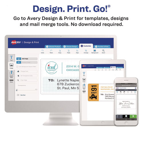 Image of Avery® Dot Matrix Printer Mailing Labels, Pin-Fed Printers, 2.94 X 5, White, 3,000/box