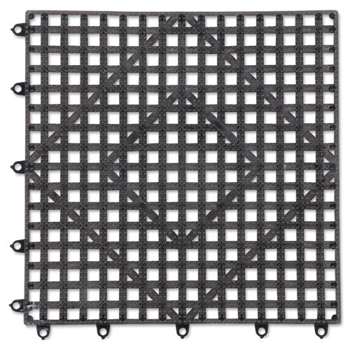 Image of San Jamar® Versa-Mat Bar-Shelf Liner, Plastic, 12w X 12d X 0.25h, Black, 24/carton