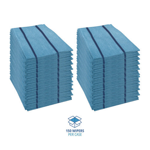 Image of Boardwalk® Antimicrobial Foodservice Wipers, 1-Ply, 12 x 21, Blue, 150/Carton