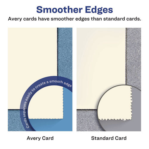 Image of Avery® Printable Postcards, Inkjet/Laser, 80 lb, 4.25 x 5.5, Matte Ivory, 100 Cards, 4 Cards/Sheet, 25 Sheets/Box