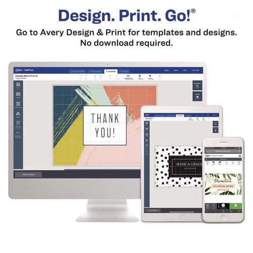 Image of Avery® Printable Postcards, Inkjet/Laser, 80 lb, 4.25 x 5.5, Matte Ivory, 100 Cards, 4 Cards/Sheet, 25 Sheets/Box