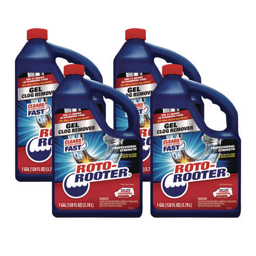 Image of ROTO-ROOTER® Gel Clog Remover, 1 gal Bottle, 4/Carton