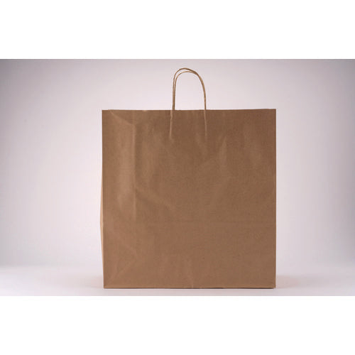 Image of Kari-Out® Kraft Paper Bags, Natural Twisted-Paper Handles, 18" x 7" x 18.5", Brown Kraft, 200/Bundle