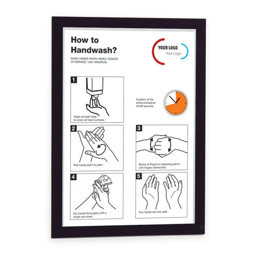 Image of Durable® DURAFRAME MAGNETIC Sign Holder Frame, 13.39 x 17.87, Black Frame, 2/Pack