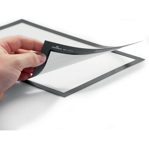 Image of Durable® DURAFRAME MAGNETIC Sign Holder Frame, 13.39 x 17.87, Black Frame, 2/Pack