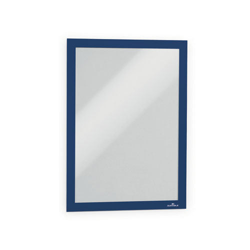 Image of Durable® Infoframe DURAFRAME Self Adhesive Double Sided Sign Holder, 9.5 x 12, Dark Blue Frame, 2/Pack