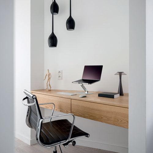 Image of Durable® Folding Adjustable Laptop Mount, Silver, Supports 11 lbs