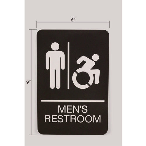 Image of Headline® Sign ADA Sign, Men's Restroom, 6 x 9, Black Face, White Graphics