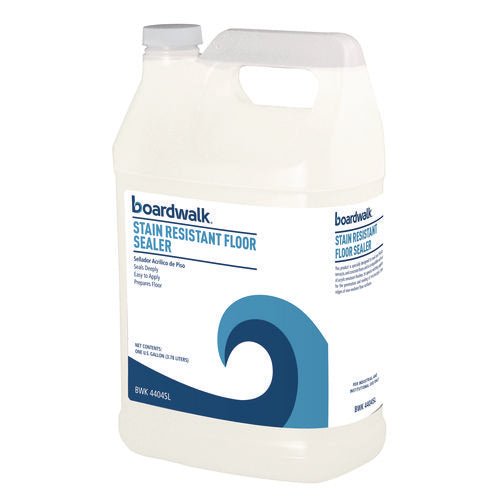 Image of Boardwalk® Stain Resistant Floor Sealer, Unscented, 1 gal Bottle, 4/Carton