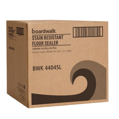 Image of Boardwalk® Stain Resistant Floor Sealer, Unscented, 1 gal Bottle, 4/Carton