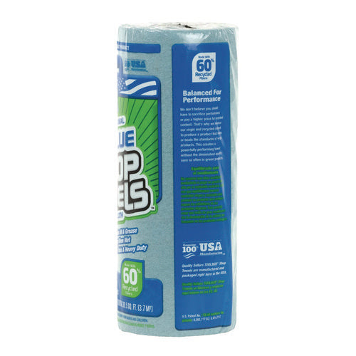 Image of Sellars® TOOLBOX Blue Shop Towels, 1-Ply, 11 x 9.4, Blue, 55 Sheets/Roll, 30 Rolls/Carton
