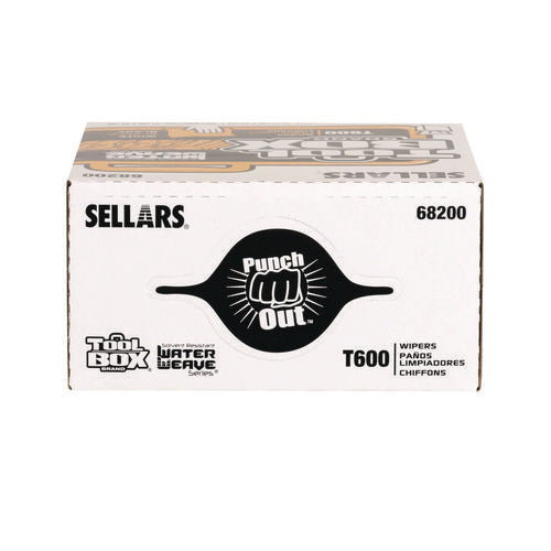 Image of Sellars® TOOLBOX WaterWeave T600 Wipers, 1-Ply, 8.27 x, 16.5, White, 126 Sheets/Box, 10 Boxes/Carton