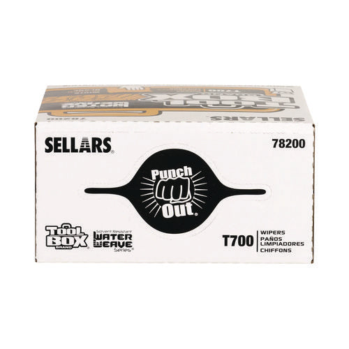 Image of Sellars® TOOLBOX WaterWeave T700 Wipers, 1-Ply, 8.27 x 16.5, White, 100 Sheets/Box, 8 Boxes/Carton