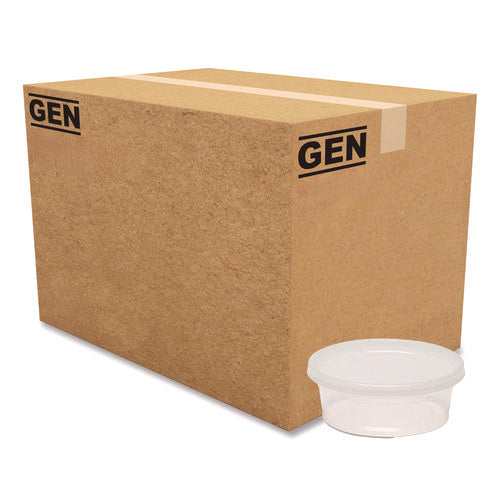 Image of GEN Plastic Deli Container with Lid, 8 oz, Clear, Plastic, 240/Carton