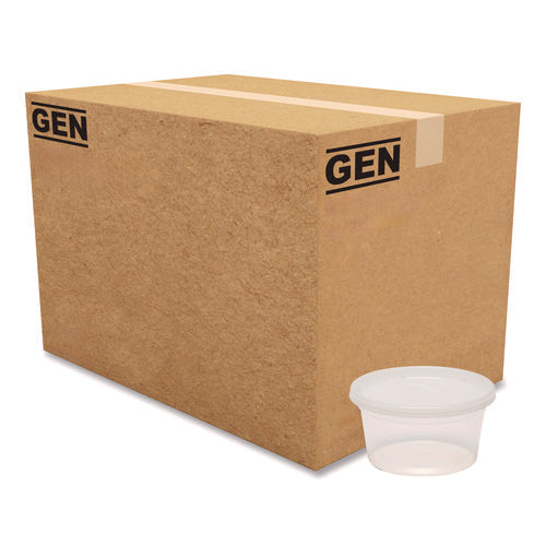 Image of GEN Plastic Deli Container with Lid, 12 oz, Clear, Plastic, 240/Carton