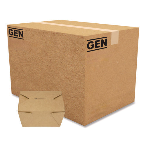 Image of GEN Reclosable Kraft Take-Out Box, 30 oz, Brown, Paper, 450/Carton