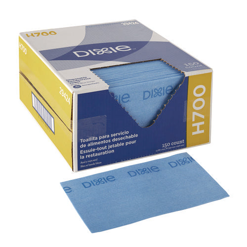 Image of Georgia Pacific® Professional Dixie H700 Disposable Foodservice Towels, 13 x 23.5, Unscented, Blue, 150/Carton