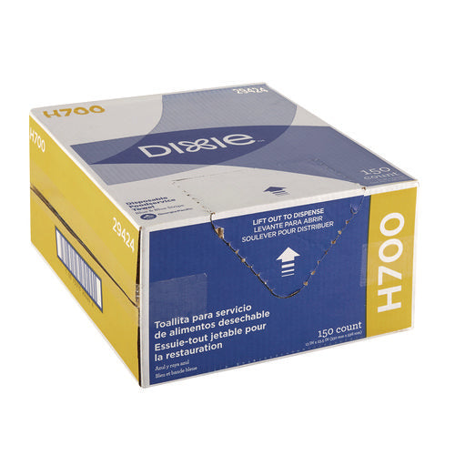 Image of Georgia Pacific® Professional Dixie H700 Disposable Foodservice Towels, 13 x 23.5, Unscented, Blue, 150/Carton